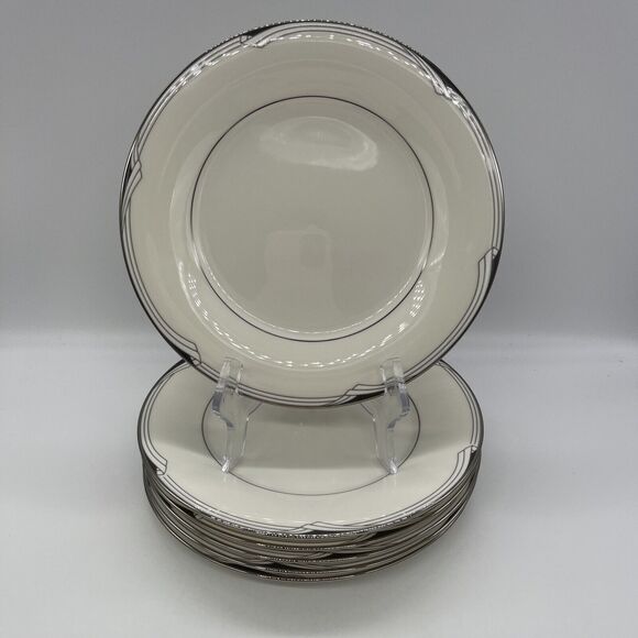 NORITAKE FINE CHINA STERLING COVE 7720 8.25” Salad Plates Set of 6 VINTAGE - Picture 1 of 2